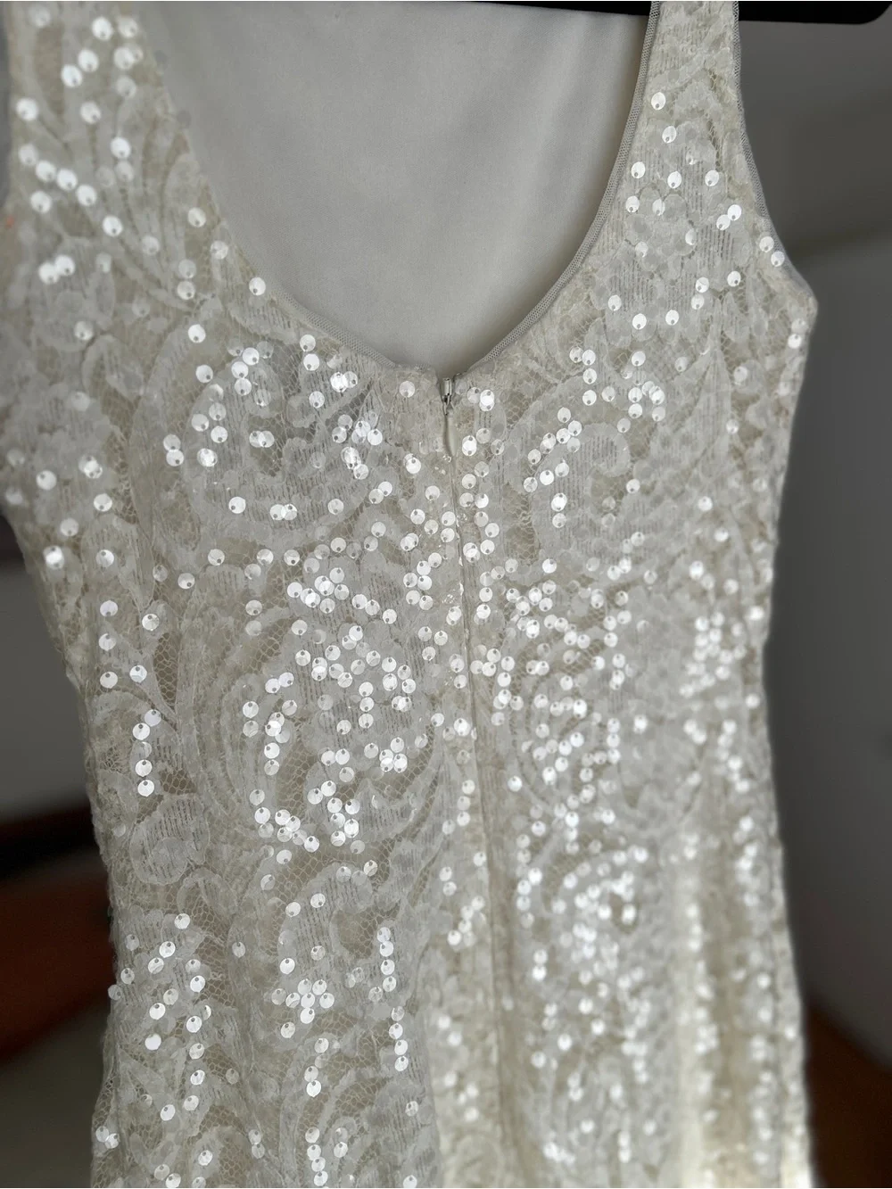 Ralph Lauren Ivory Sequin Lace Midi Dress - Picture 3 of 9